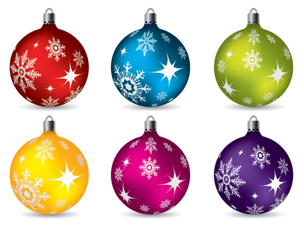 free vector Vector colorful christmas balls hanging